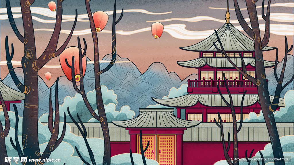 国潮传统文化城市地标