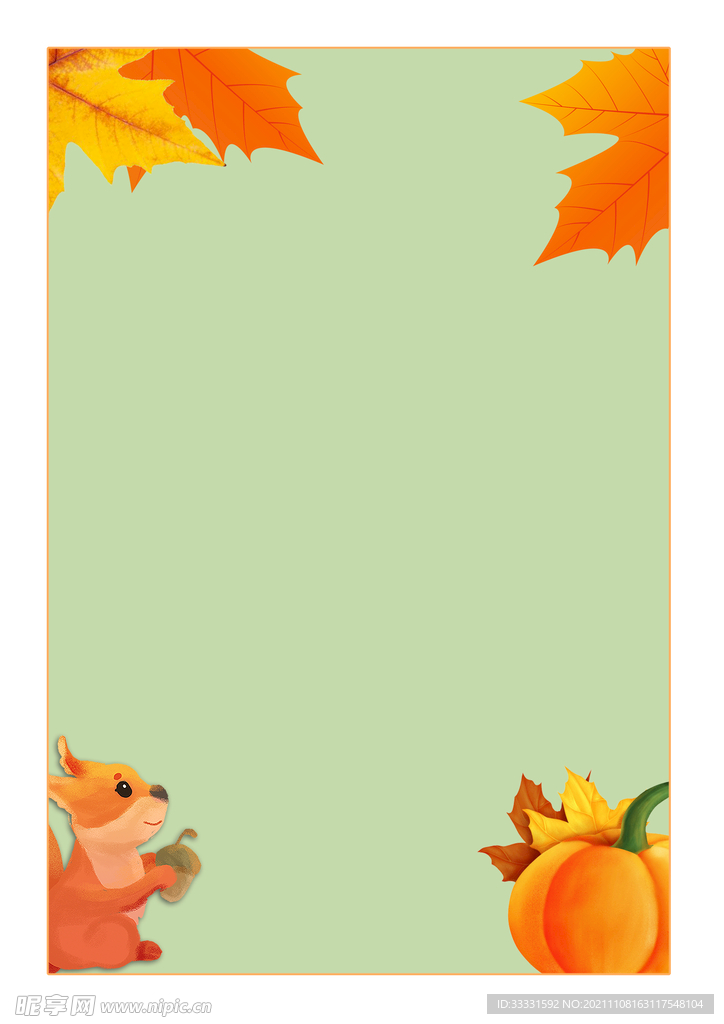 背景边框秋天枫叶