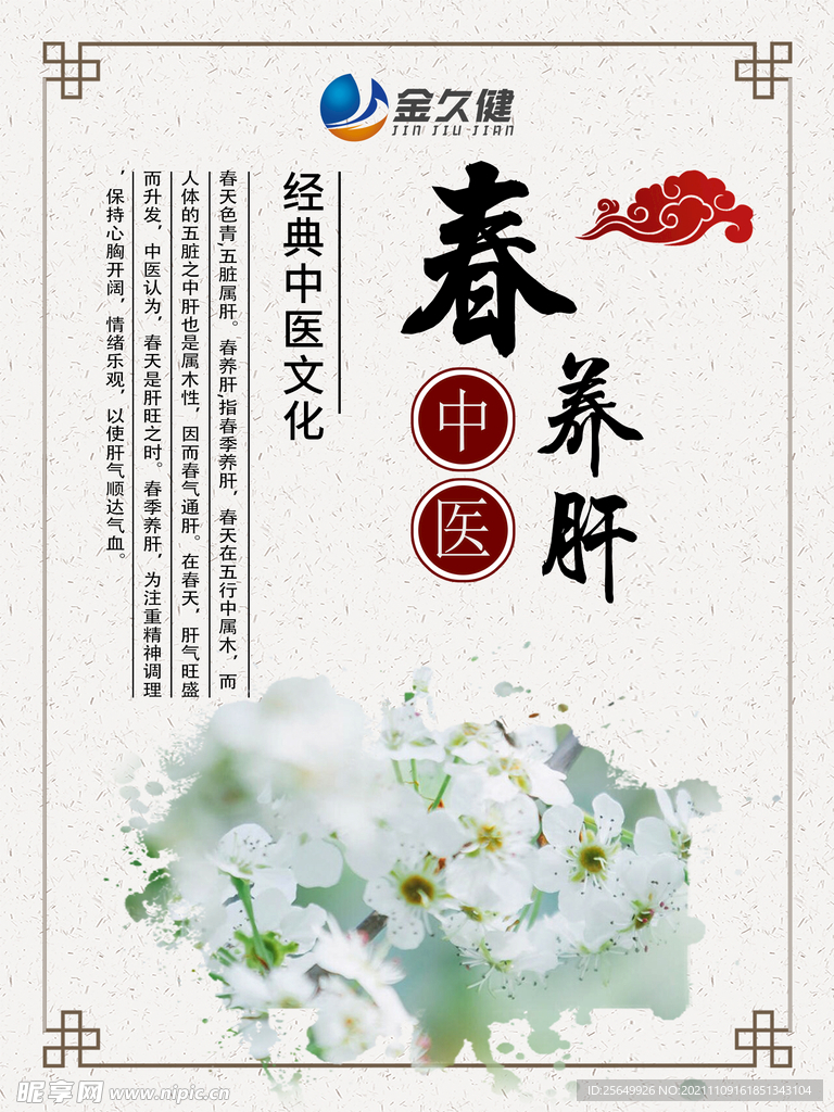 高清中医养生春季养肝海报图片