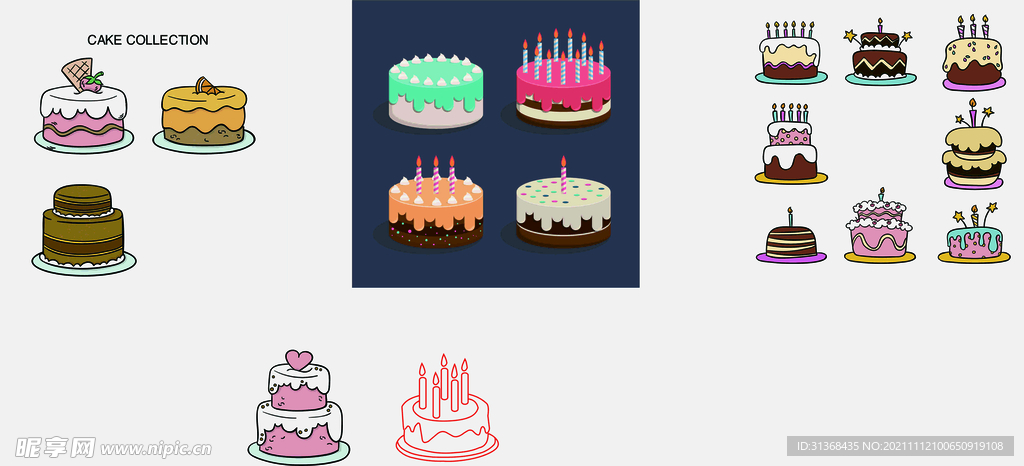 生日蛋糕矢量图