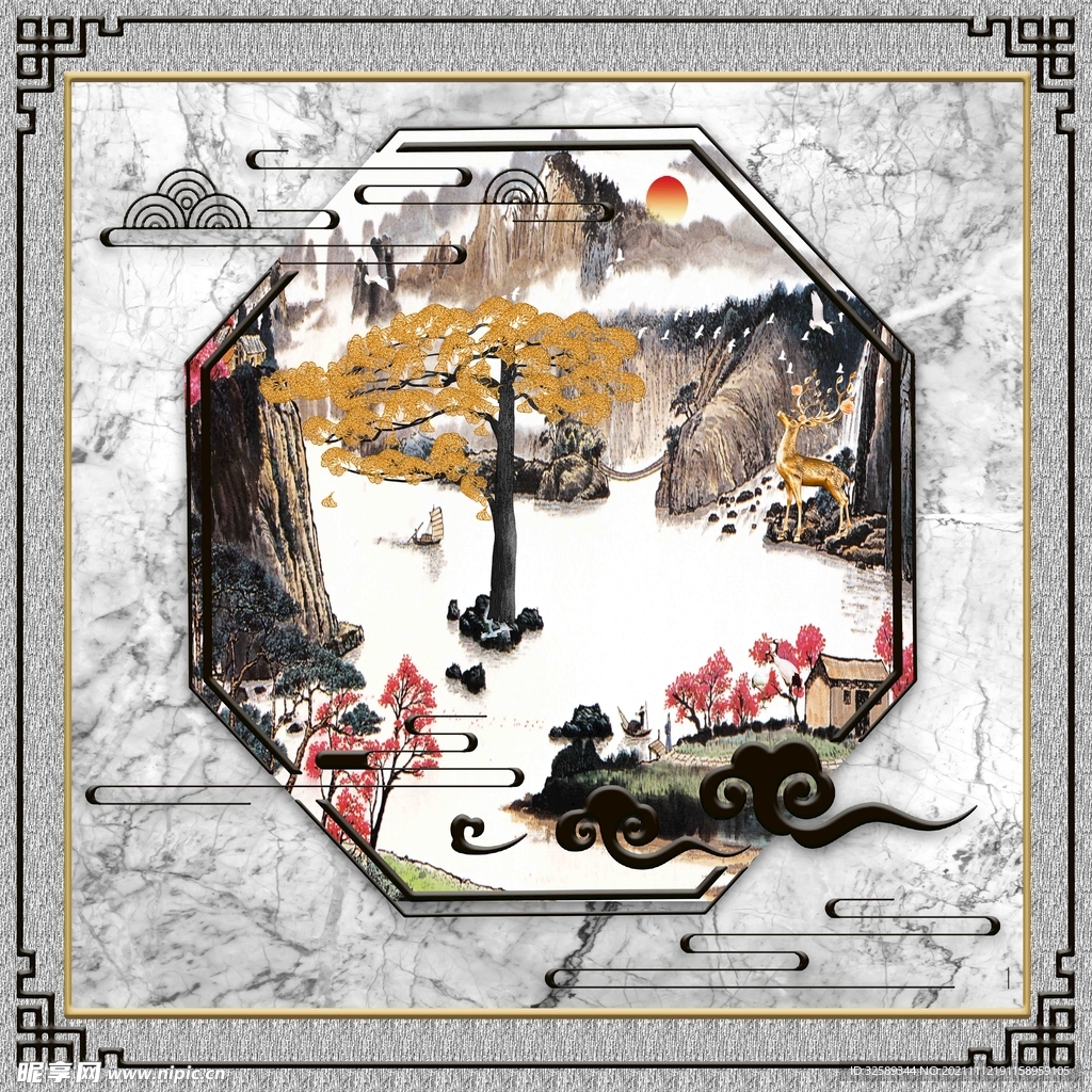 新中式卷帘垂帘吊顶      