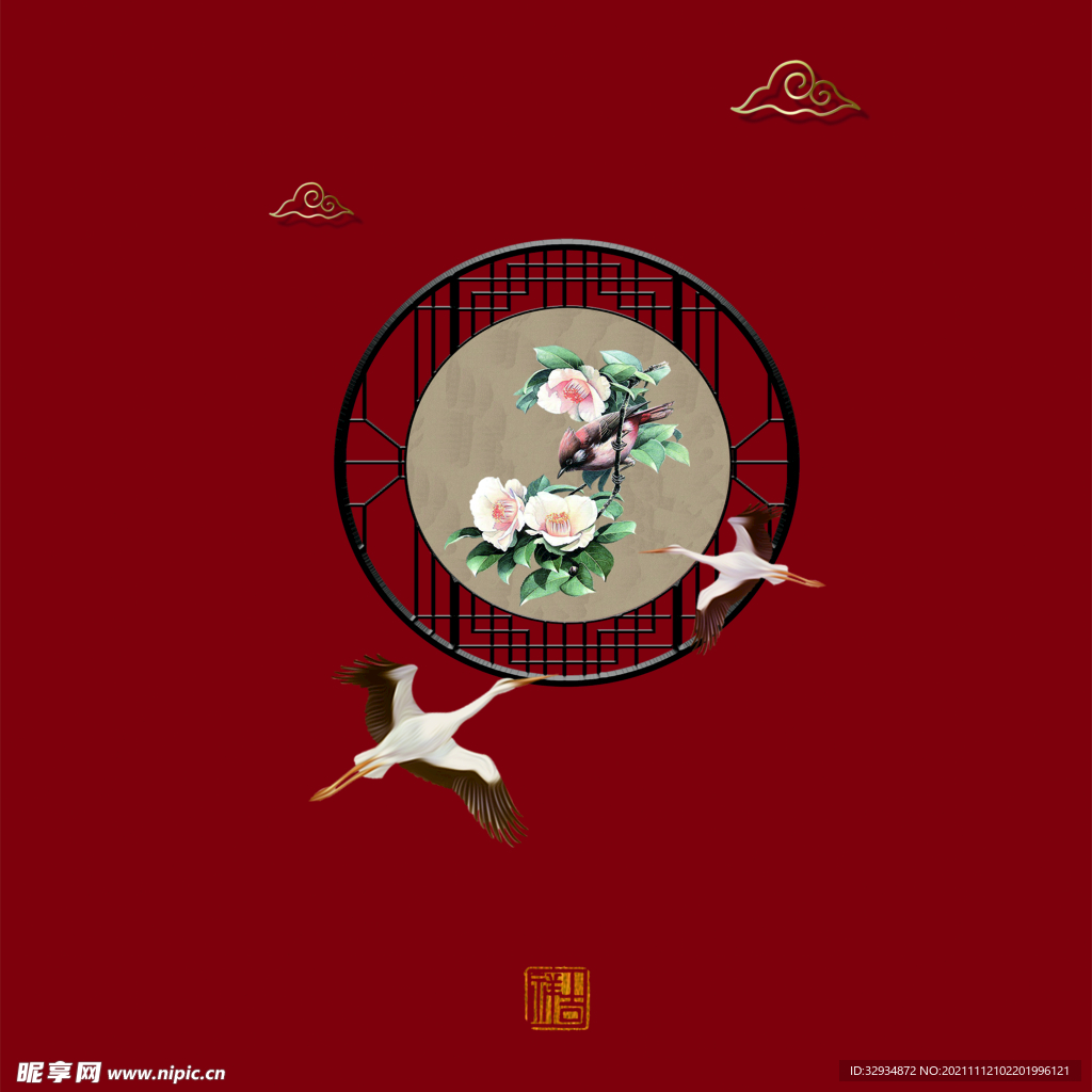 中国风海报吉祥鸟