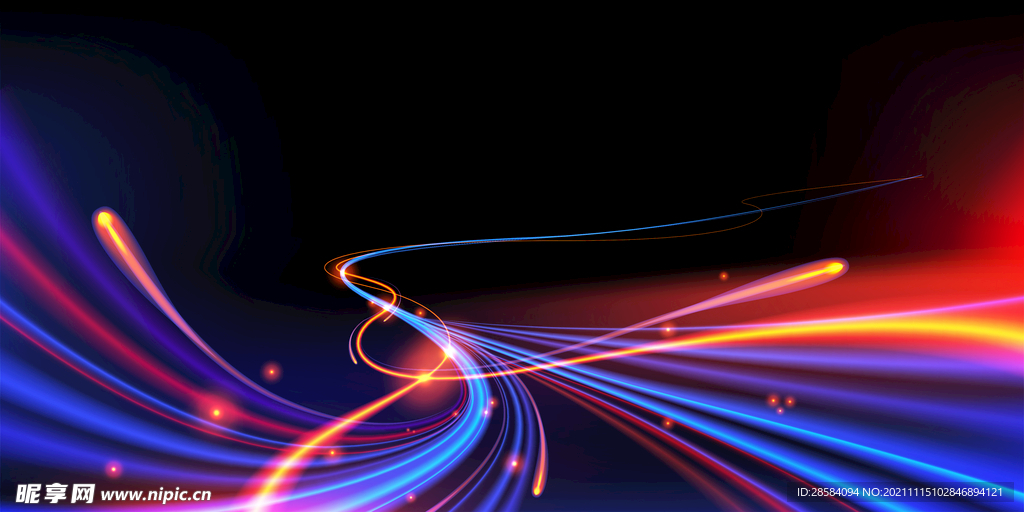 简约绚丽多彩动感冲击光线光晕