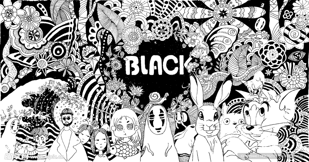 手绘 底纹 纹理 插画 卡通 