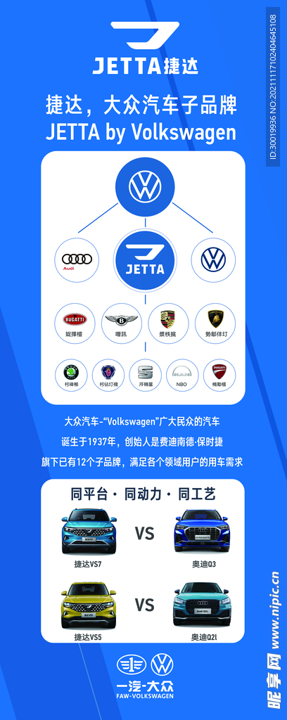 捷达大众品牌树