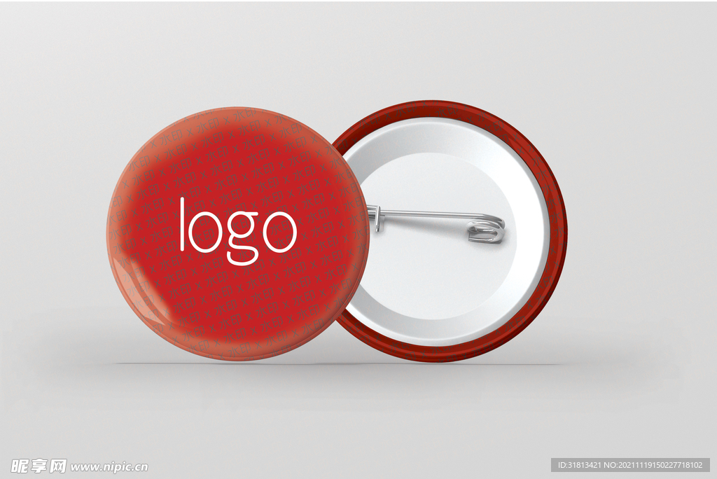 圆形胸针胸章胸牌样机