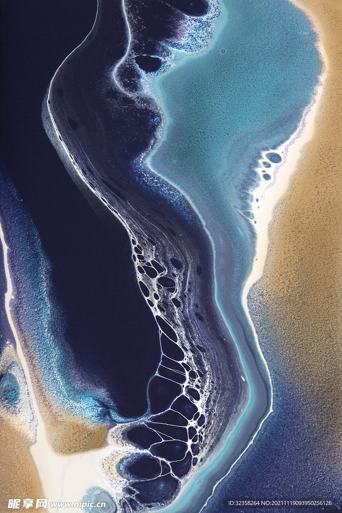 抽象线条晕染纹理鎏金色块装饰画