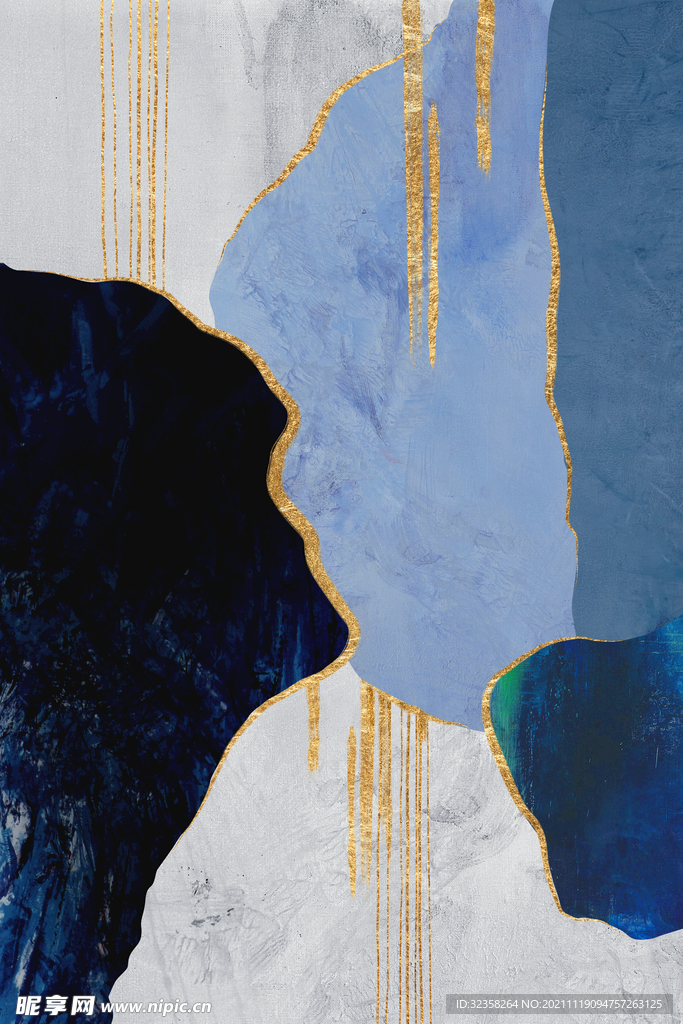 抽象艺术色块图形组合装饰画