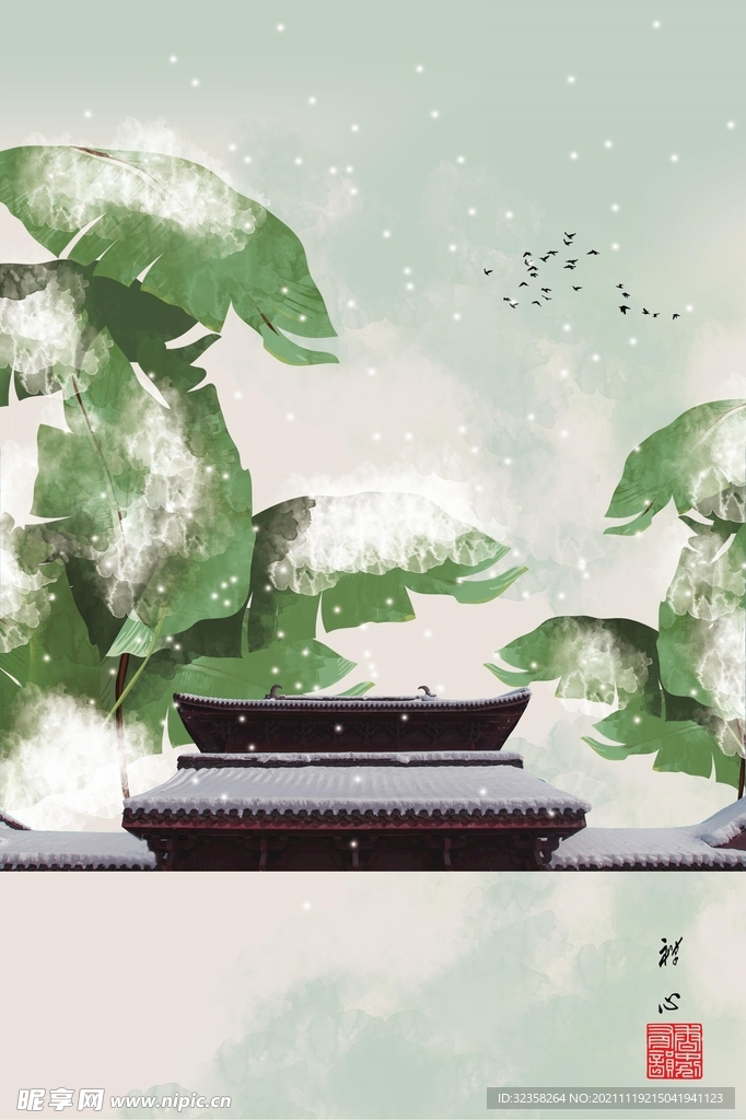 新中式古风民俗国画装饰画