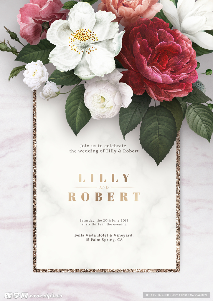 花卉婚礼请柬