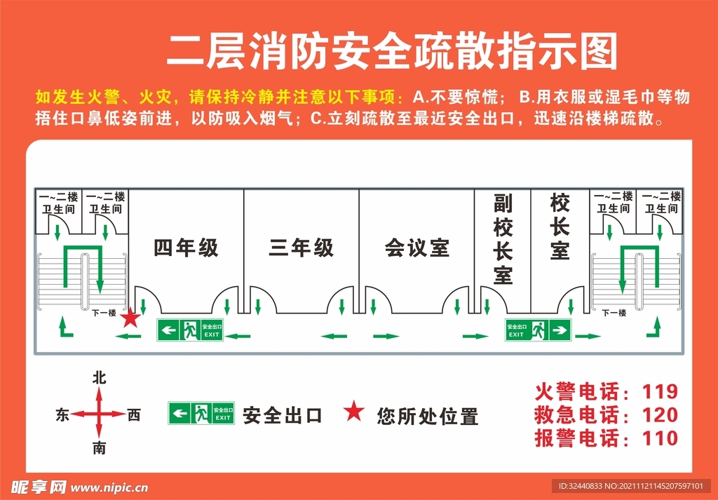 消防安全疏散指示图