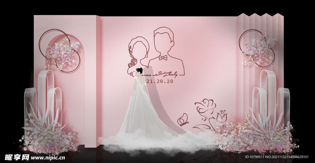 粉色迎宾区效果图