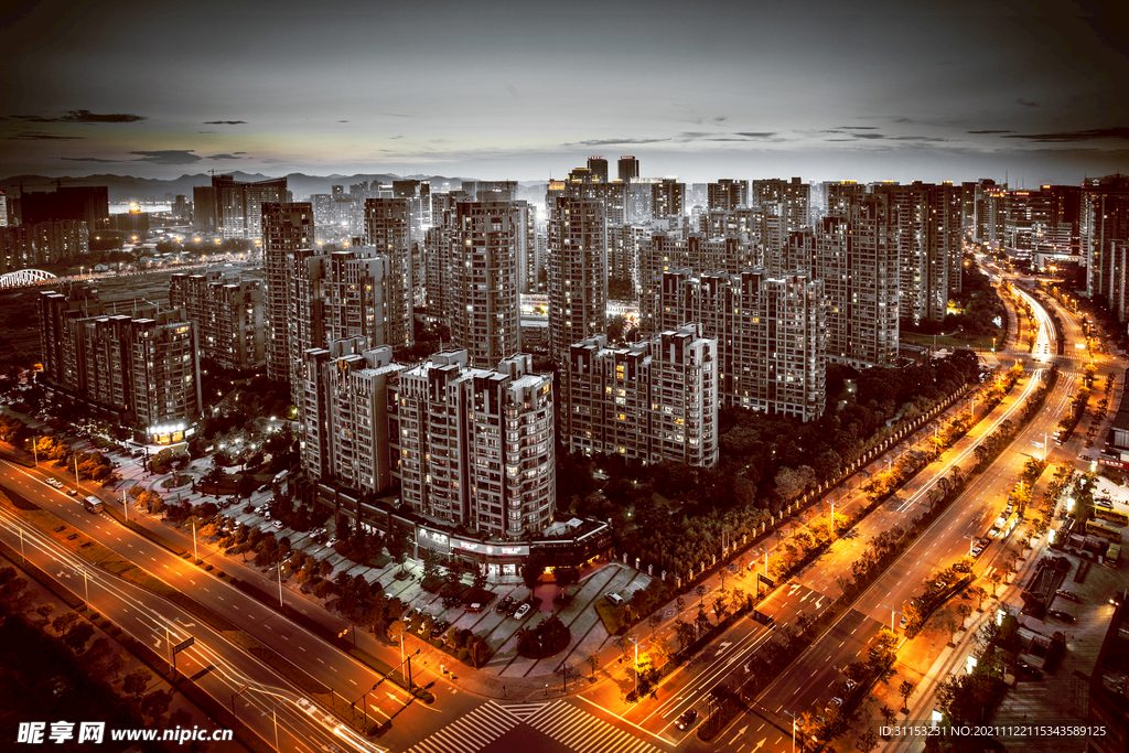 城市高楼楼盘效果图