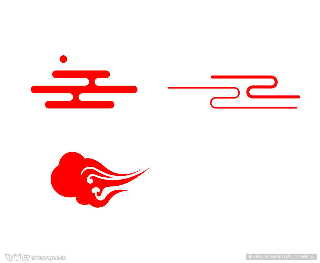 中国风红色祥云素材