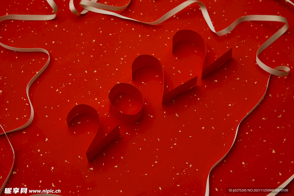 2022年红色撒金字