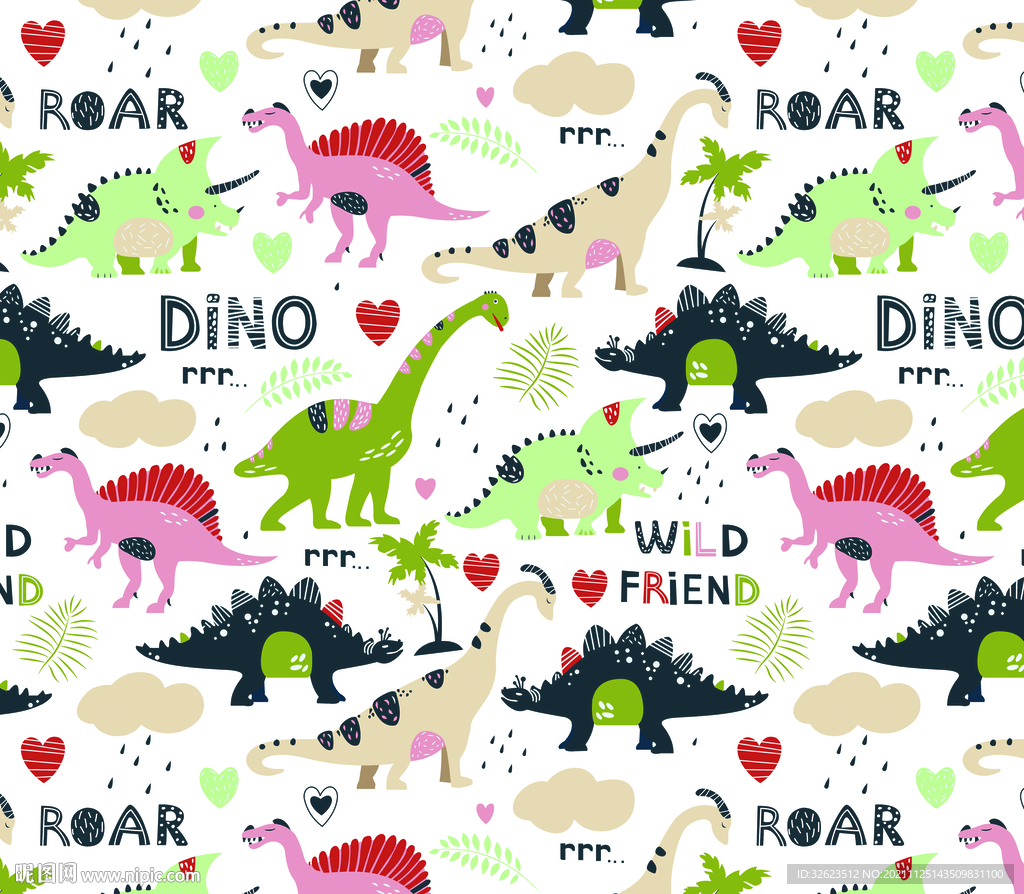 恐龙 卡通 矢量