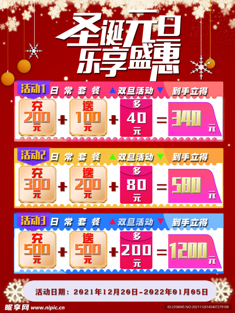 圣诞元旦促销海报