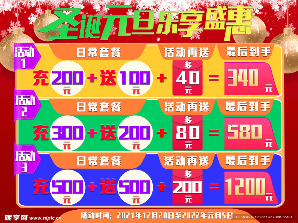 圣诞元旦促销海报