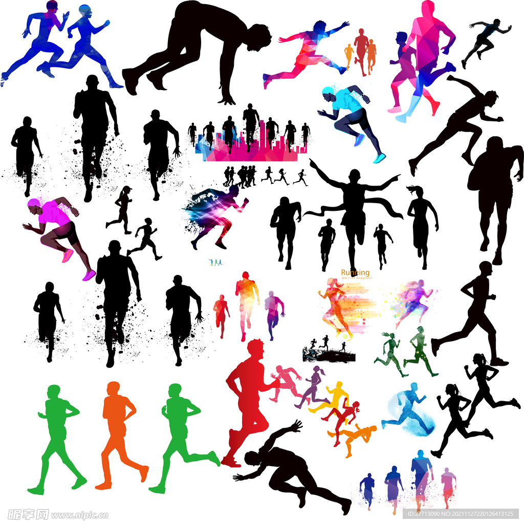 奔跑人物剪影