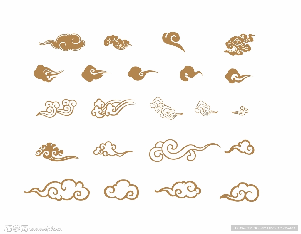 中国风矢量云纹祥云