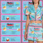 大牌字母棋盘格格纹蓝色