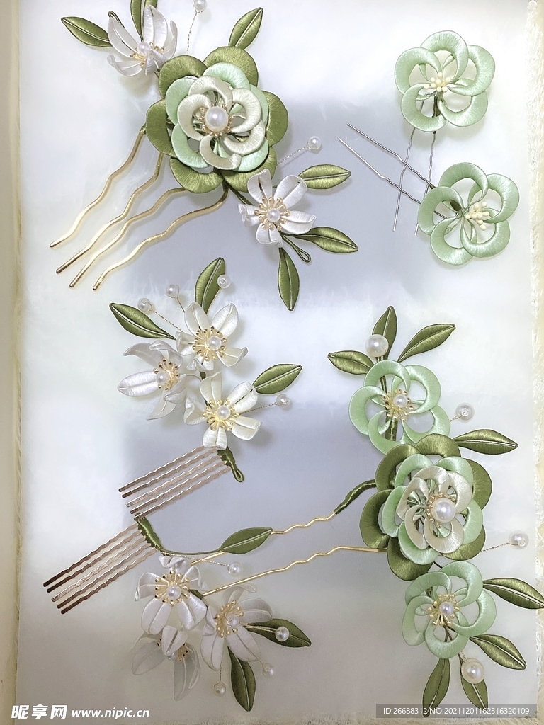 汉服缠花配饰套装