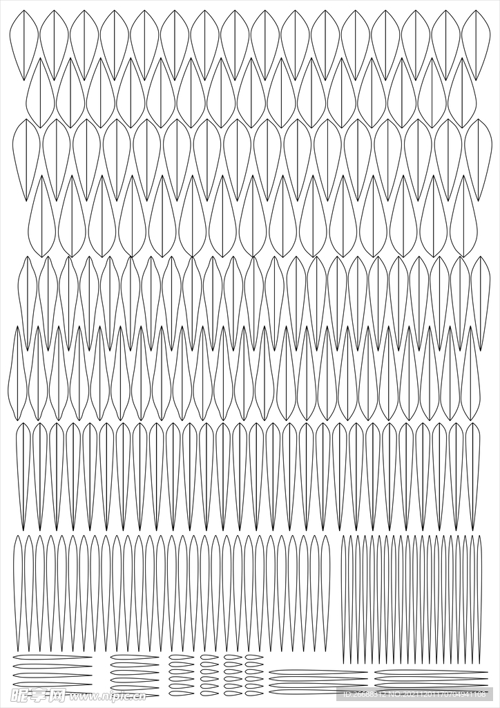 多种规格形状缠花模板图片
