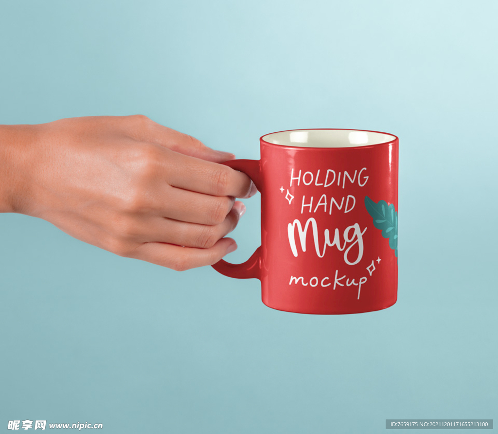 手拿咖啡杯茶杯设计贴图