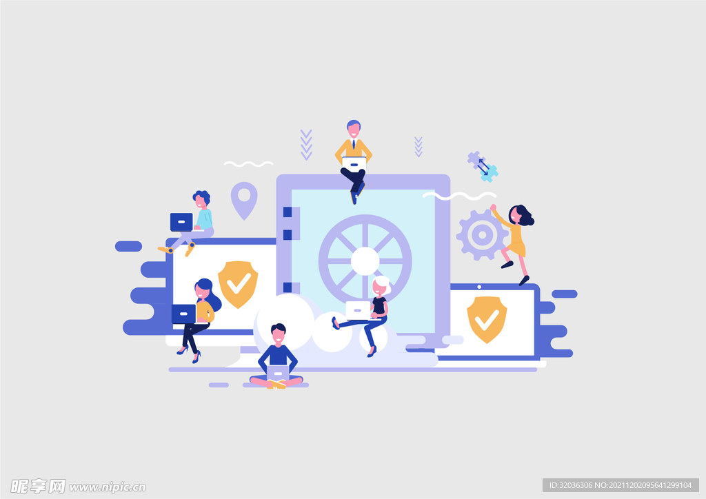 商务科技扁平插画