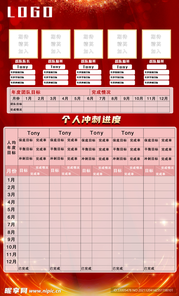 团队业绩完成情况 团队目海报 