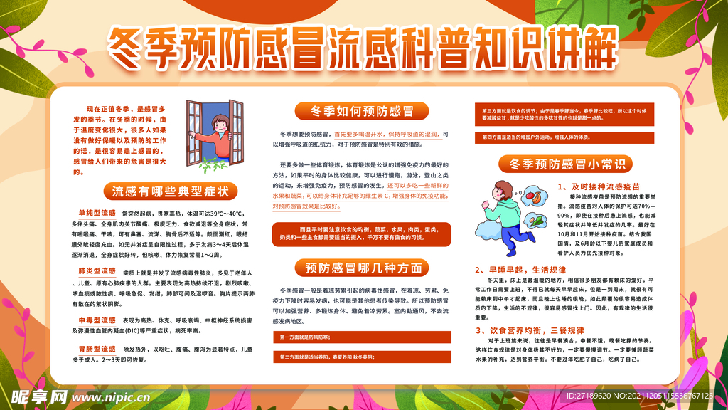 冬季流感预防宣传展板
