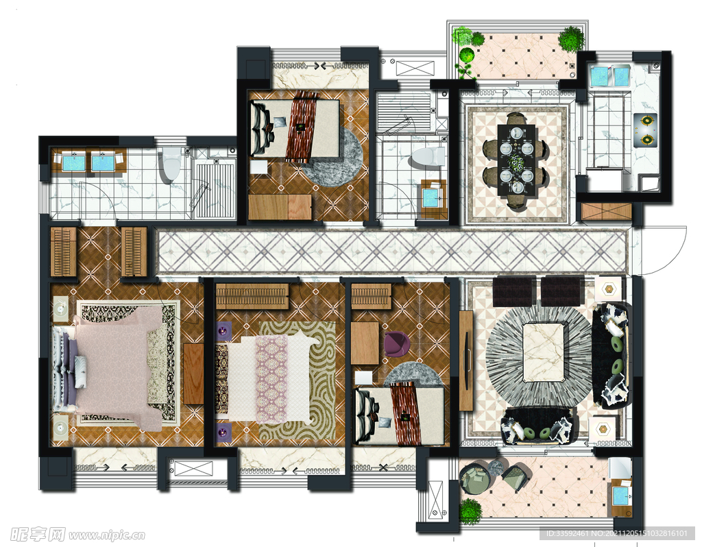室内彩平户型图