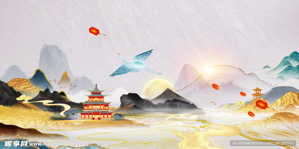 中国风地产背景