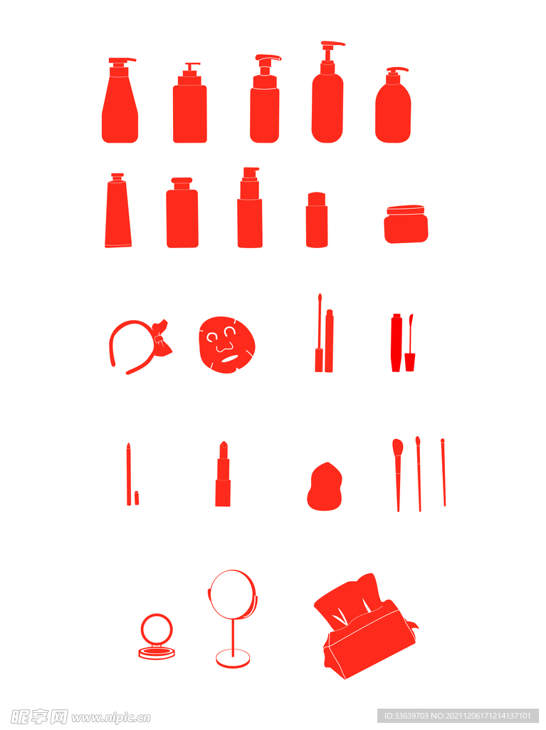 矢量化妆品图标