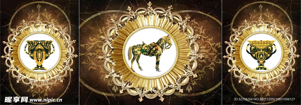 欧美骏马一马当先马到成功装饰画