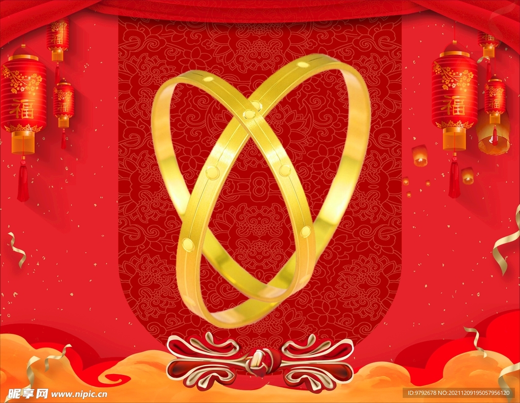 黄金手镯 黄金首饰 背景素材 