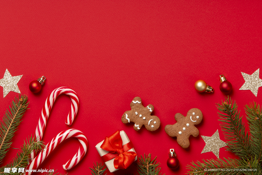 红色圣诞节背景图