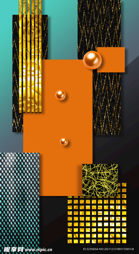 抽象几何线条组合装饰画