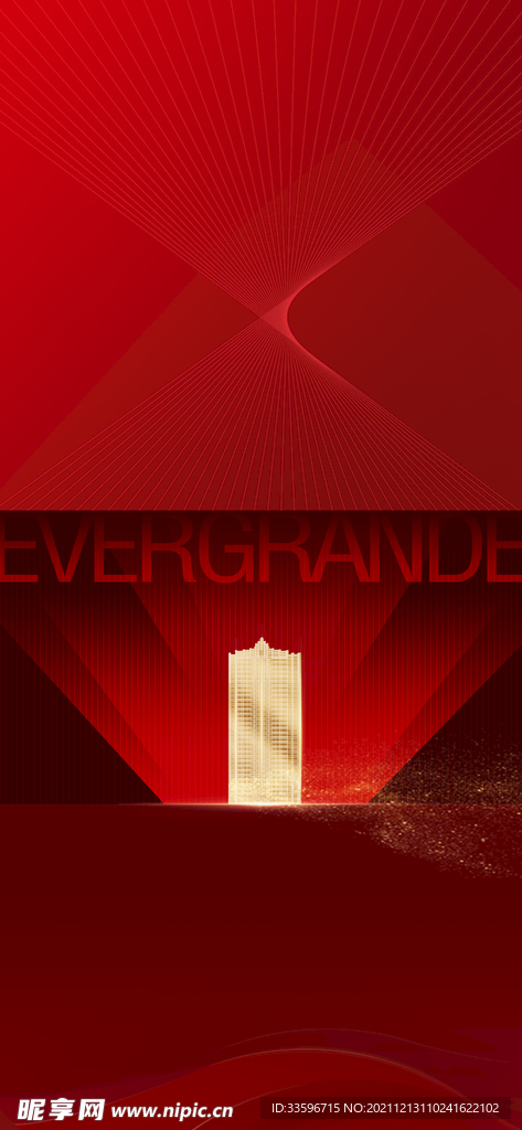 地产红金海报背景