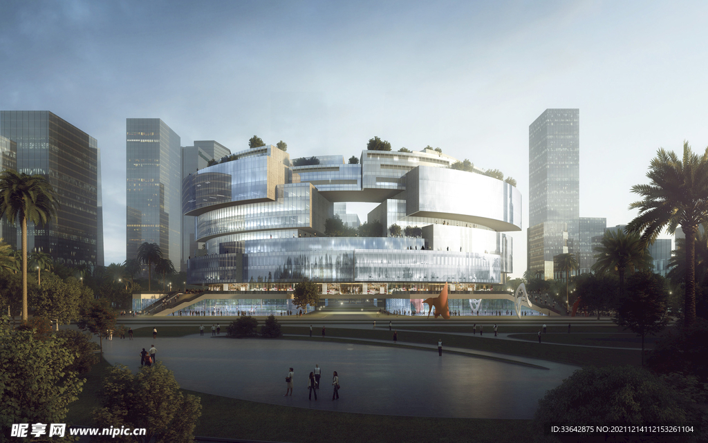 现代半开放式商业街