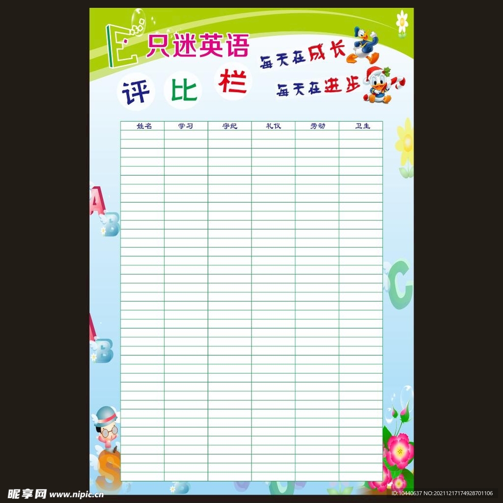 只迷英语评比栏