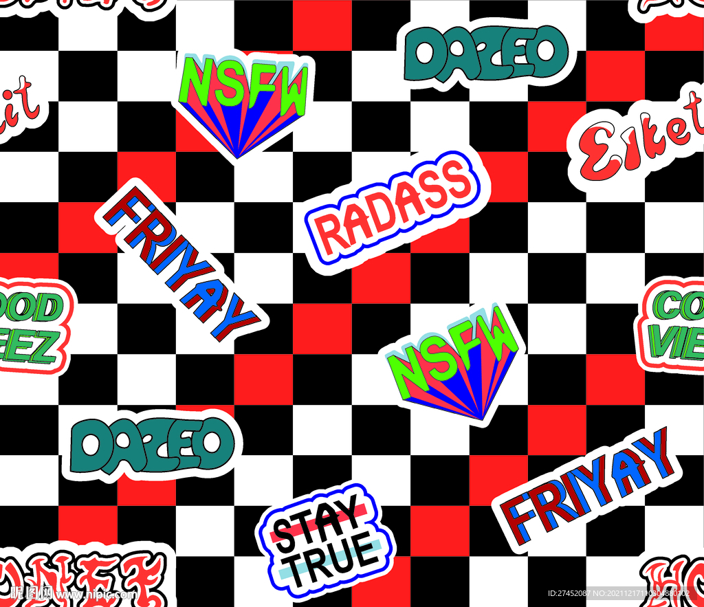 大牌涂鸦字母数码印花