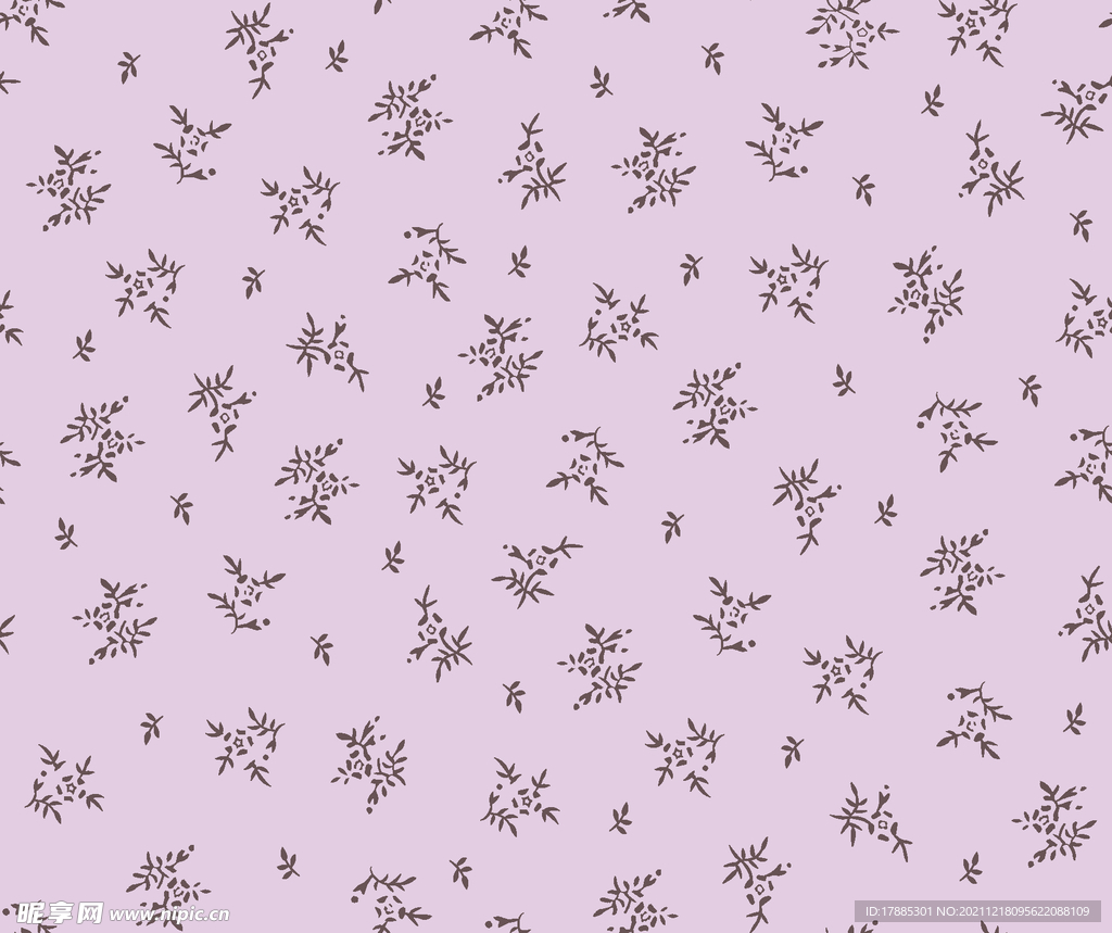 紫色小花简约高雅女装连衣裙棉布