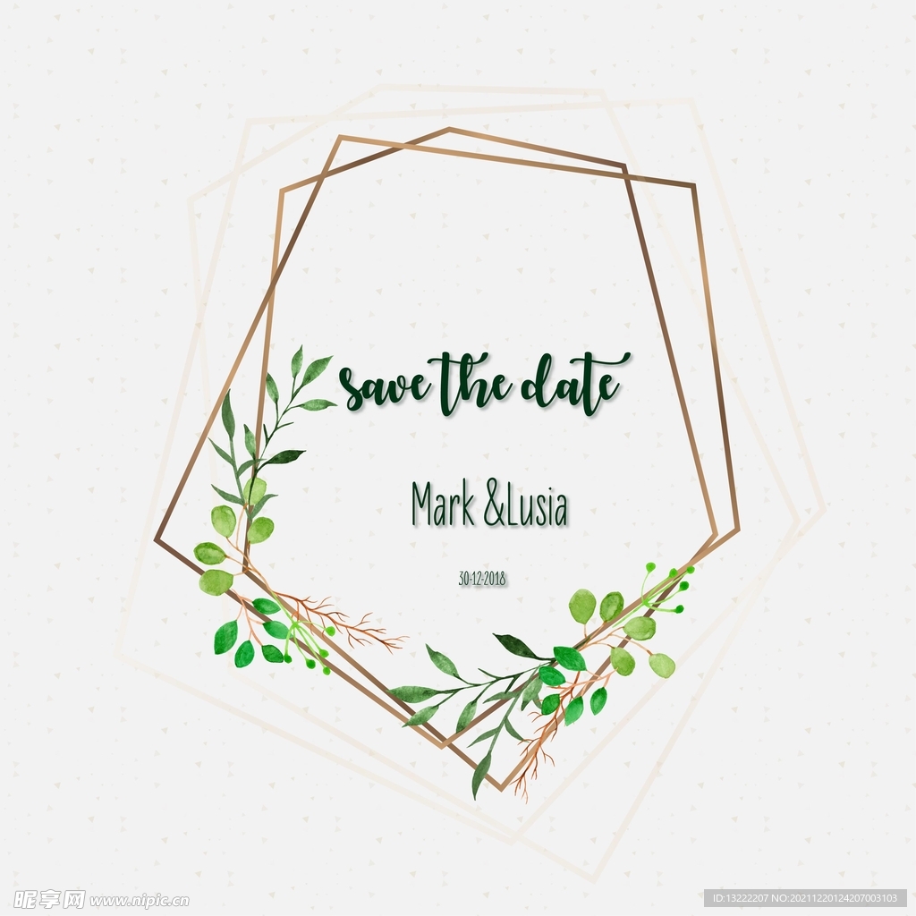 绿色植物花边花纹