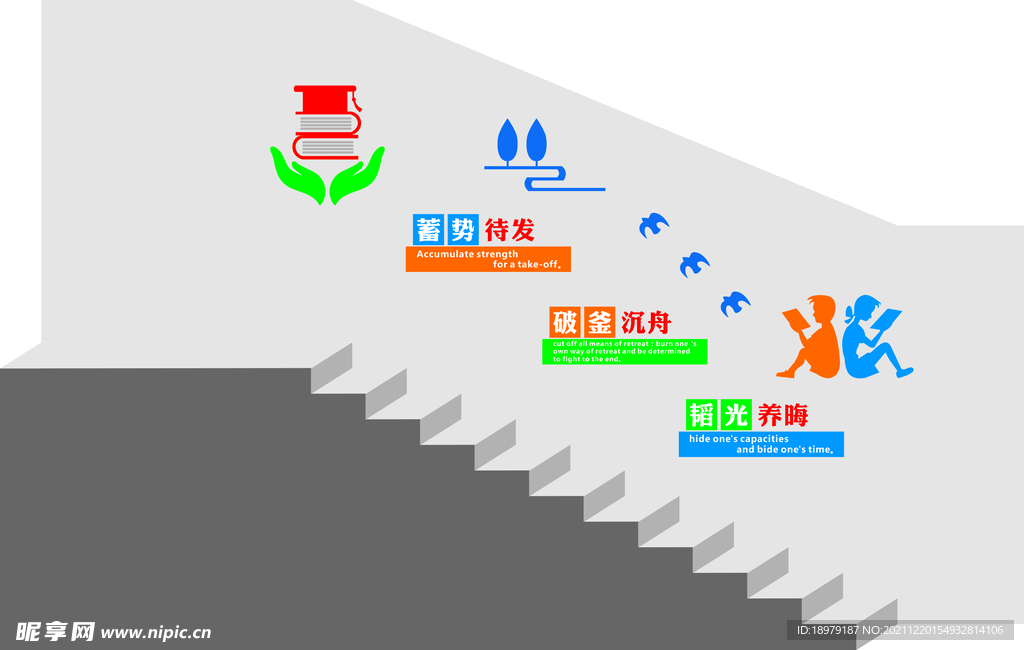校园英语楼梯文化墙