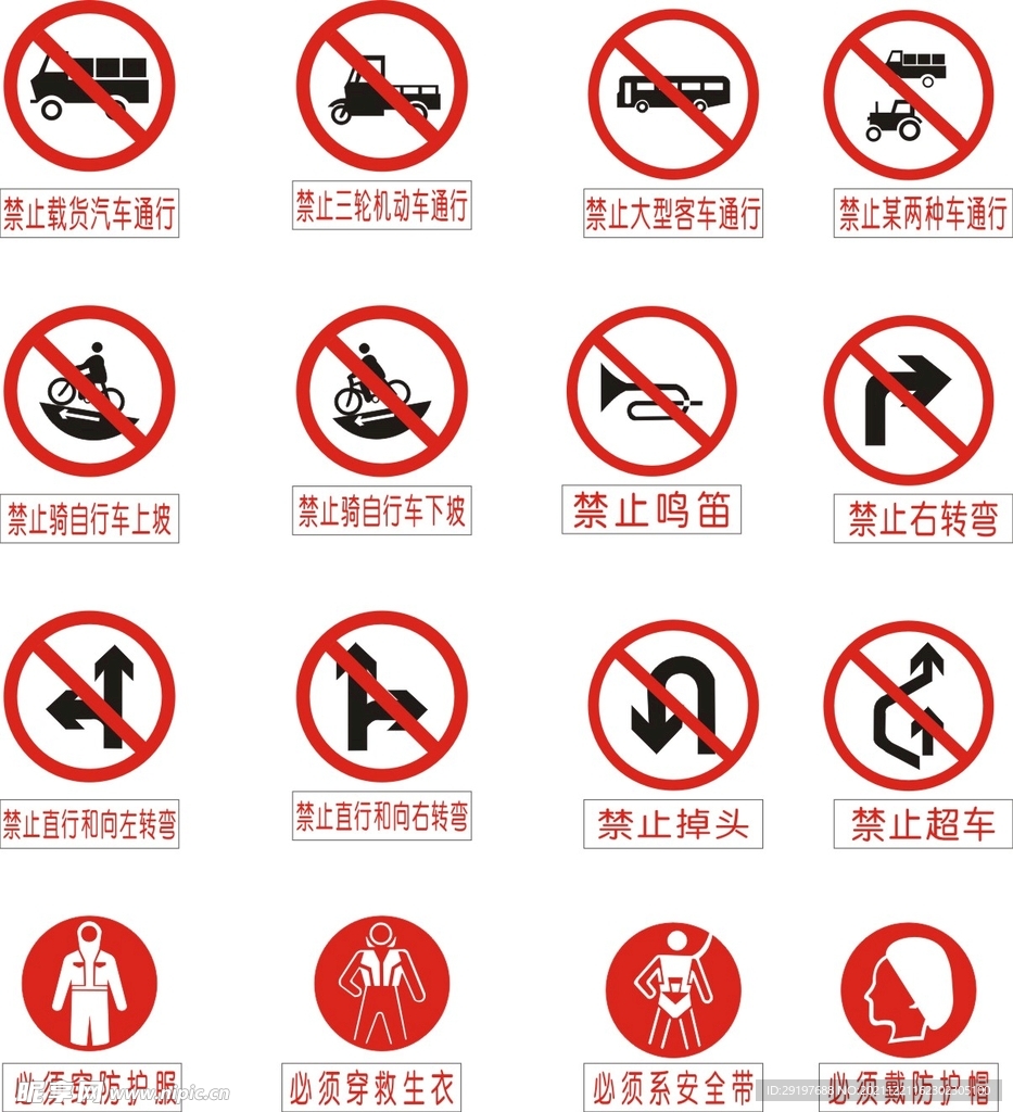 警示标识 禁止标识 安全提醒标