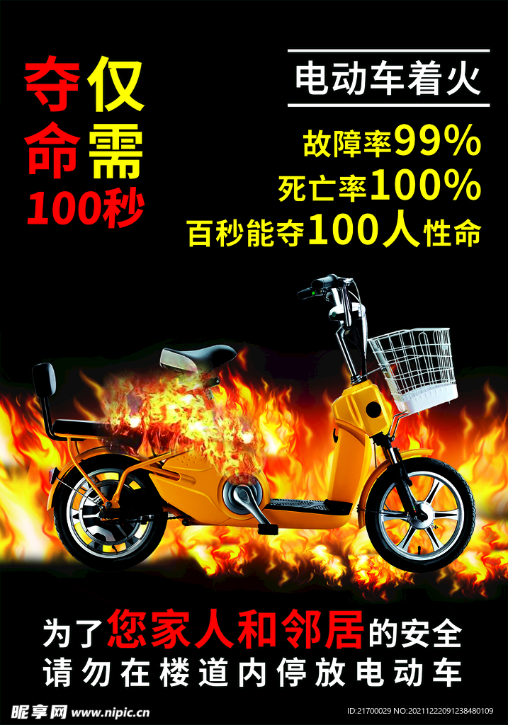 电动车着火警示