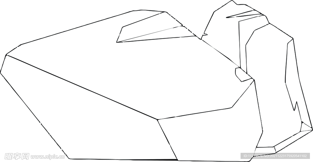 石头轮廓石头线条