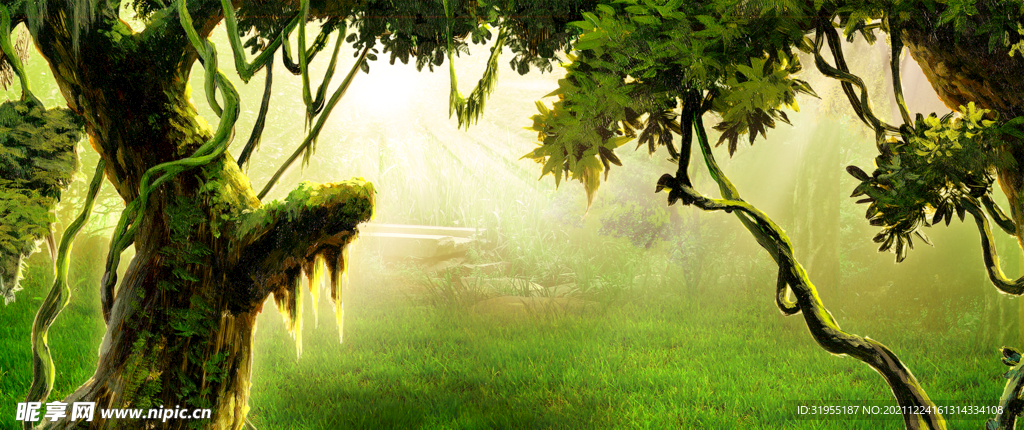 童话森林 梦幻森林背景