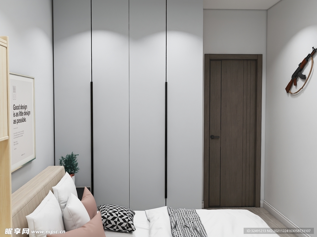 全屋定制现代卧室衣柜效果图图片